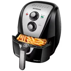 Fritadeira Elétrica Sem Óleo Air Fryer Mondial AFN40BI Family Inox 4L Preta/Inox - 220V